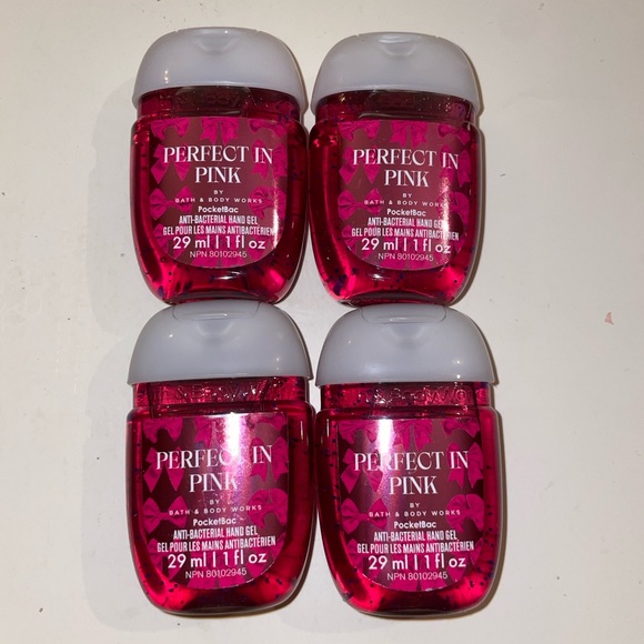 Bath & Body Works 4x Perfect In Pink Hand Sanitizer Gel 1oz Pocketbac New - Picture 1 of 4